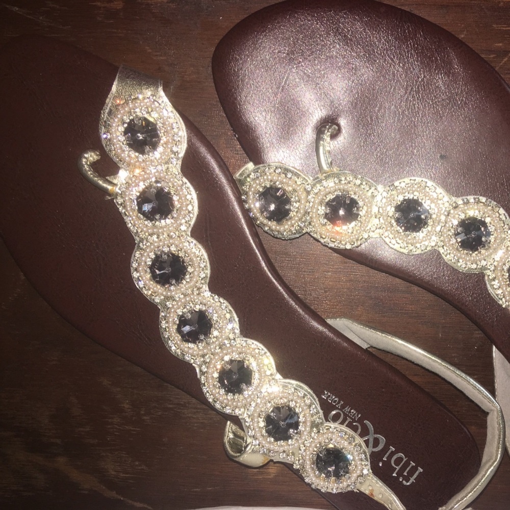 Gino & Clo Smoke Cascade Sandals NIB